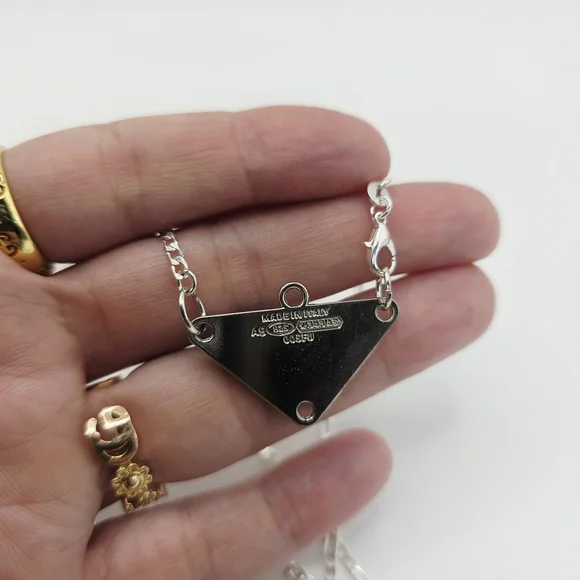 Authentic Prada Silver Triangle Necklace - Picture 3 of 3